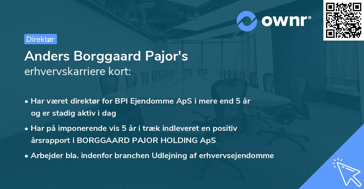 Anders Borggaard Pajor's erhvervskarriere kort