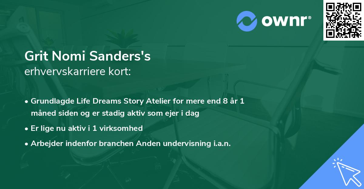 Grit Nomi Sanders's erhvervskarriere kort