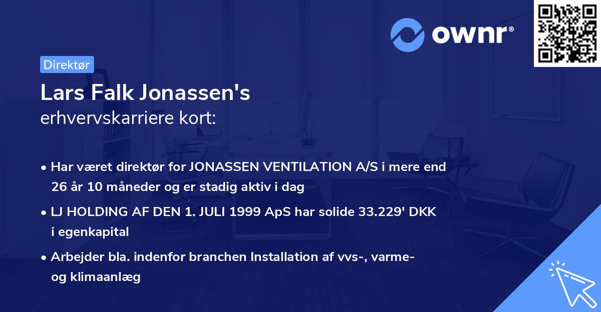 Lars Falk Jonassen's erhvervskarriere kort
