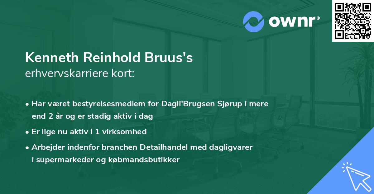 Kenneth Reinhold Bruus's erhvervskarriere kort