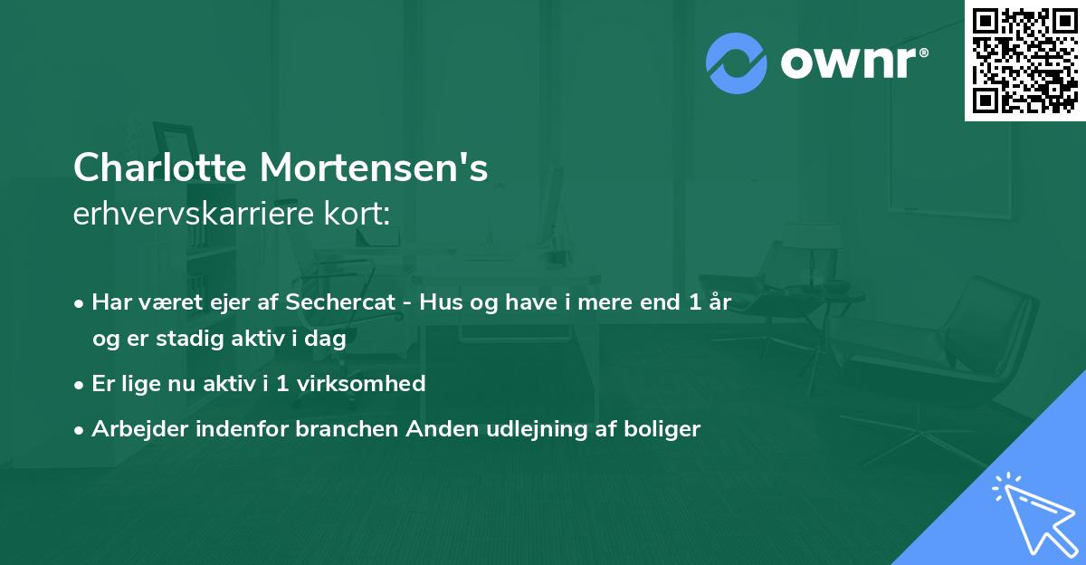 Charlotte Mortensen's erhvervskarriere kort
