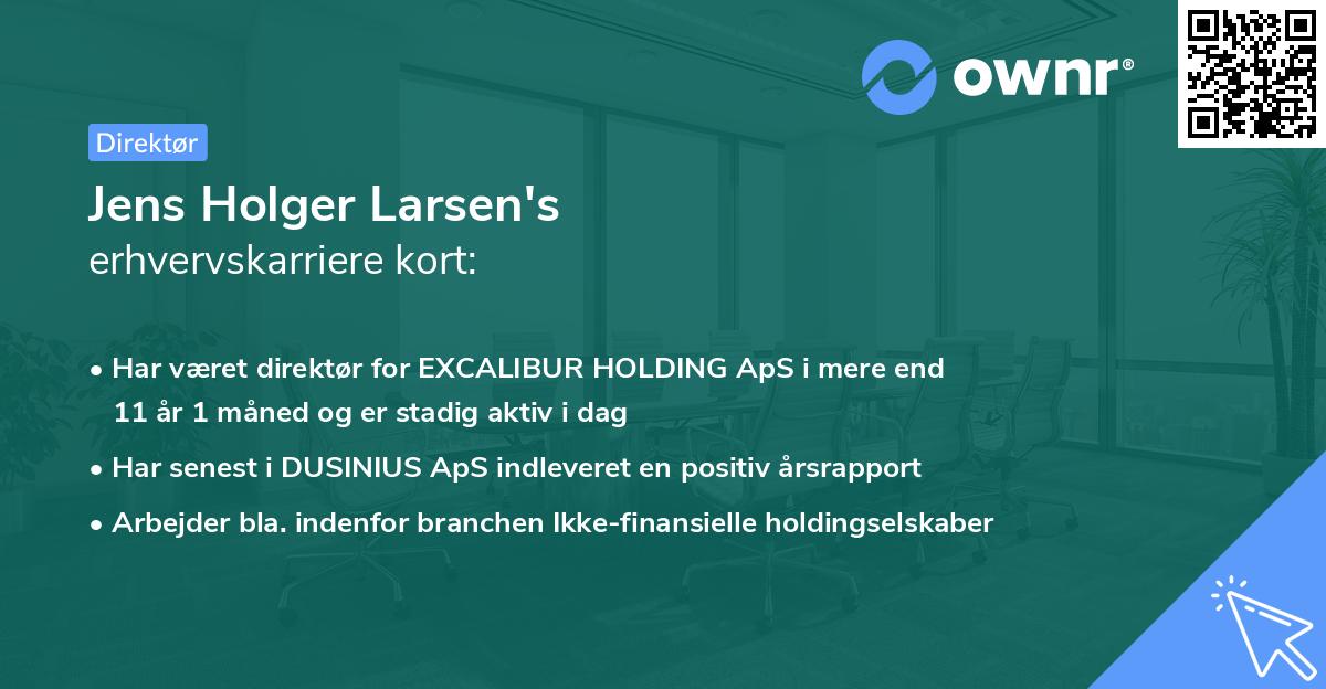 Jens Holger Larsen's erhvervskarriere kort