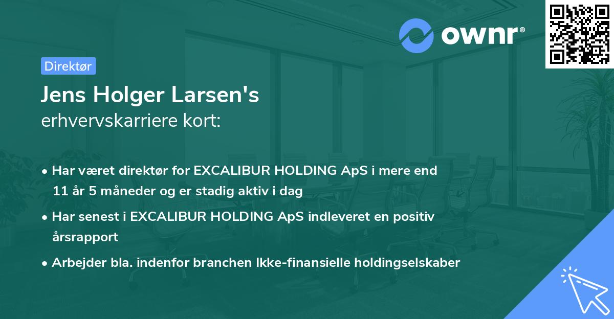 Jens Holger Larsen's erhvervskarriere kort