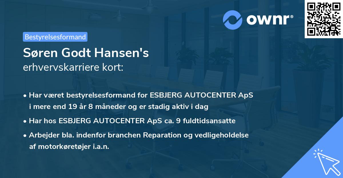 Søren Godt Hansen's erhvervskarriere kort