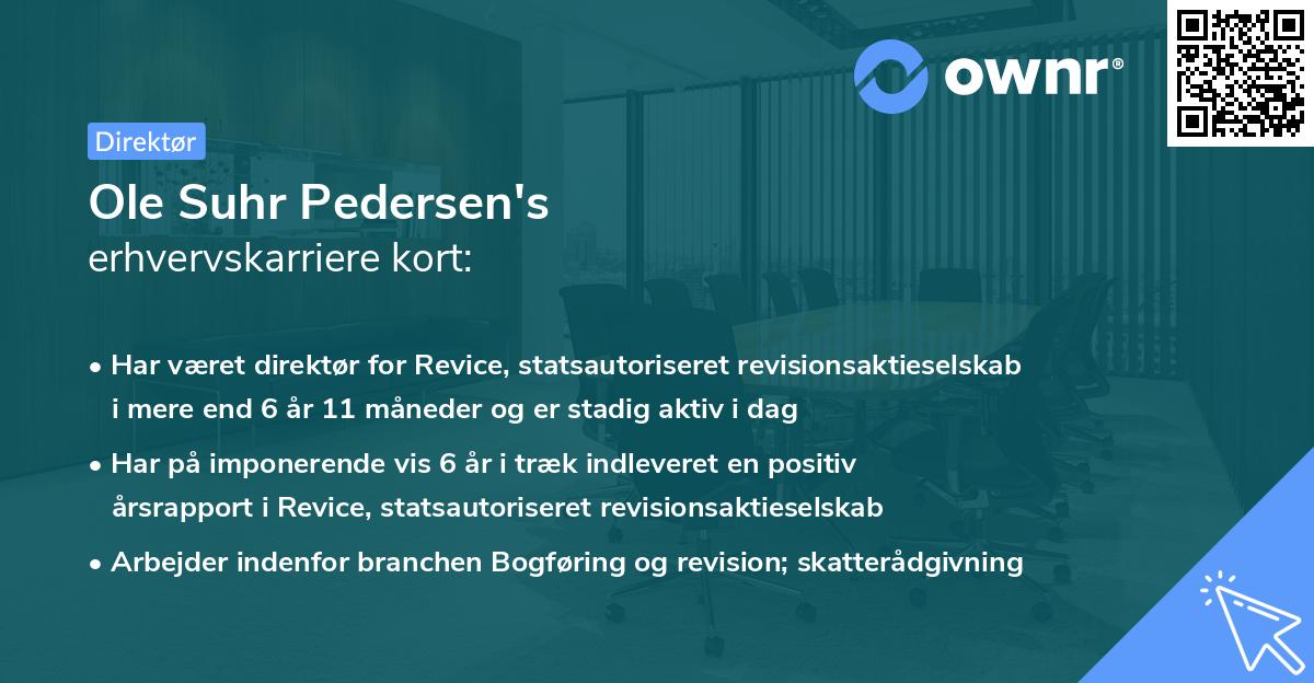 Ole Suhr Pedersen's erhvervskarriere kort