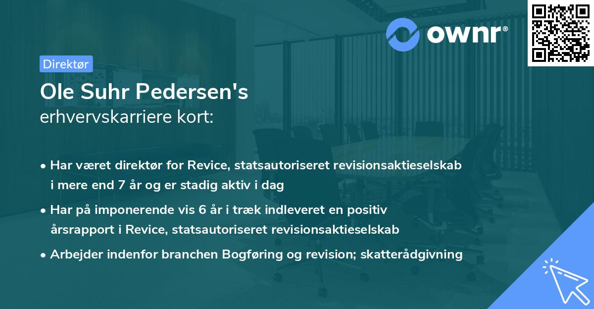 Ole Suhr Pedersen's erhvervskarriere kort