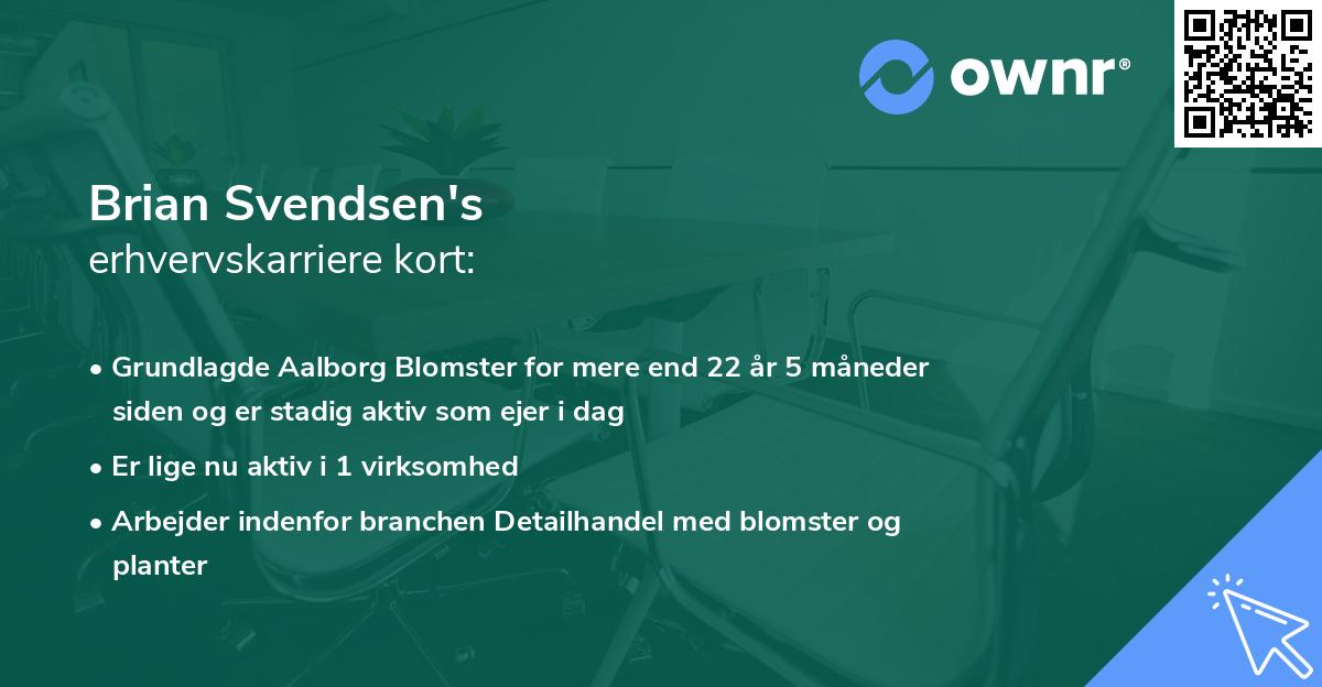 Brian Svendsen's erhvervskarriere kort