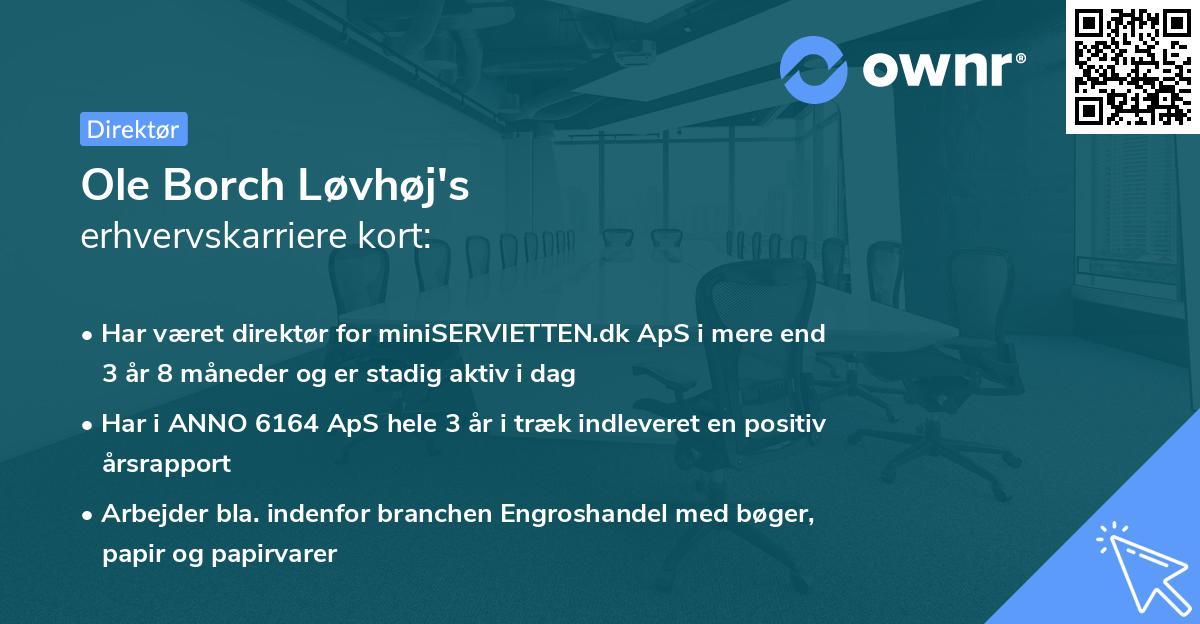 Ole Borch Løvhøj's erhvervskarriere kort