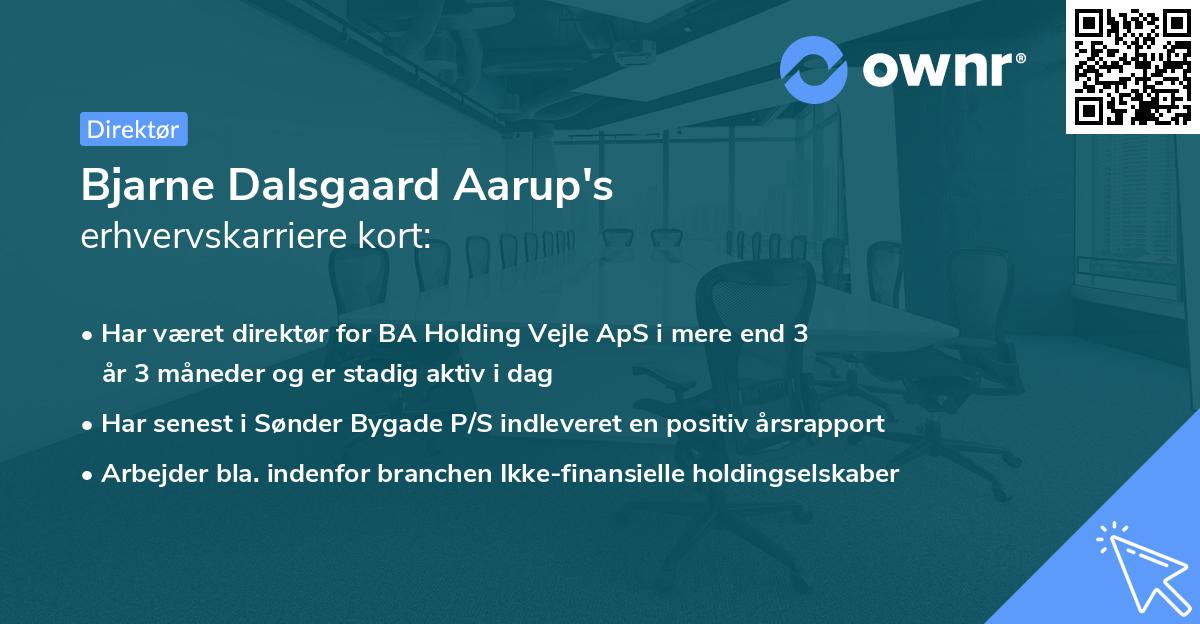 Bjarne Dalsgaard Aarup's erhvervskarriere kort