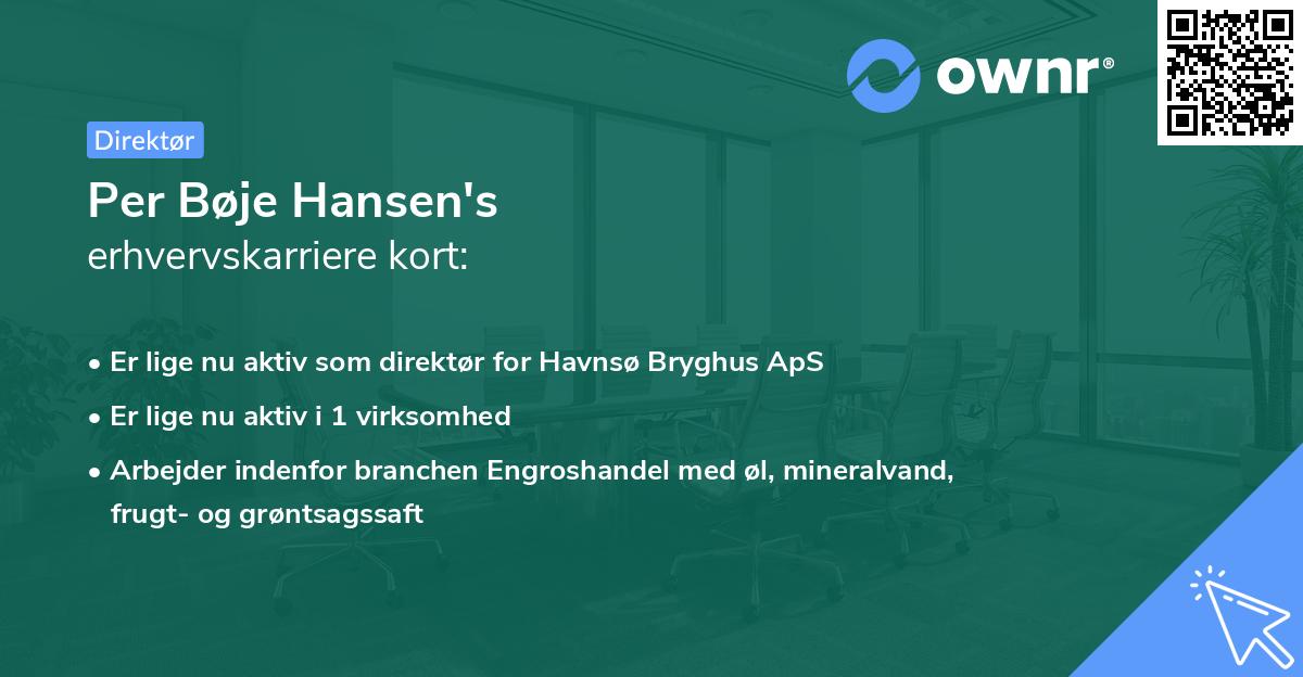 Per Bøje Hansen's erhvervskarriere kort