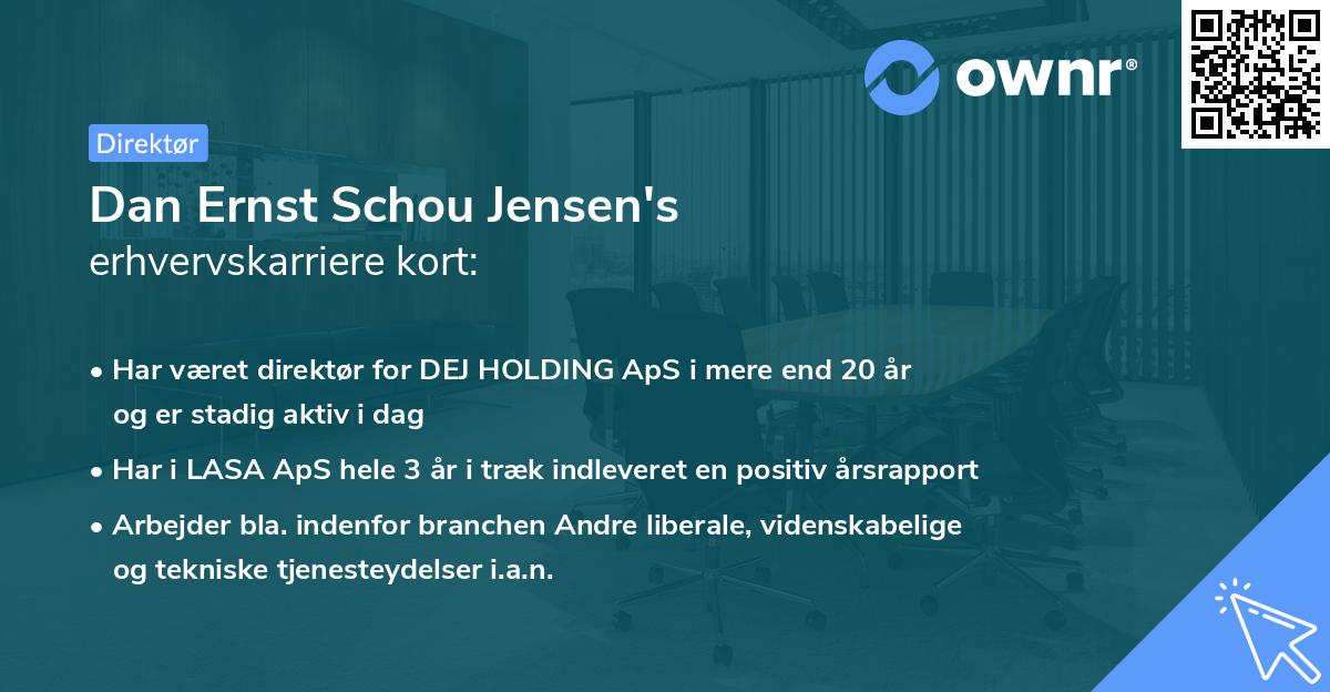 Dan Ernst Schou Jensen's erhvervskarriere kort