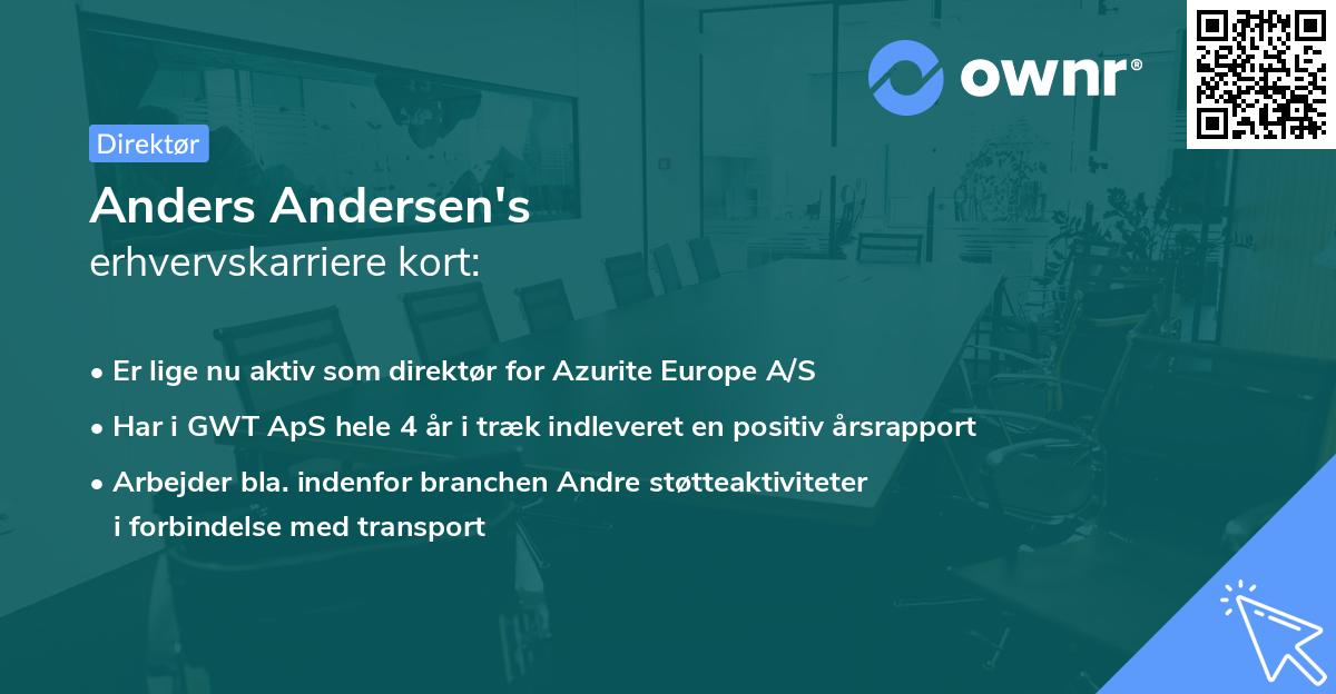 Anders Andersen's erhvervskarriere kort