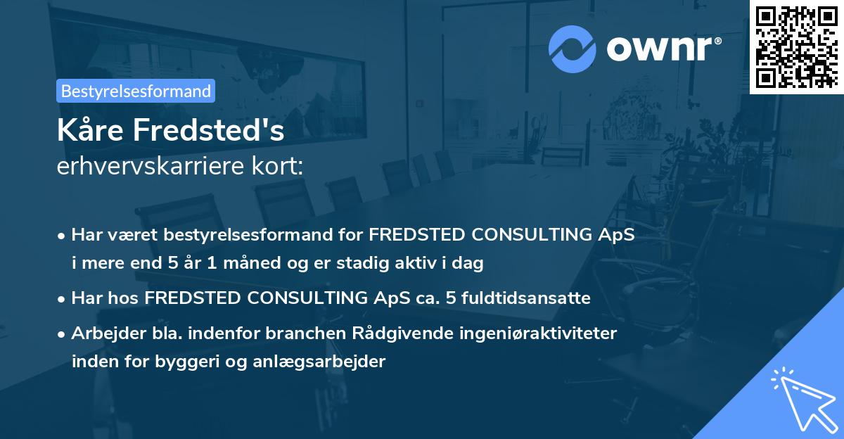 Kåre Fredsted's erhvervskarriere kort
