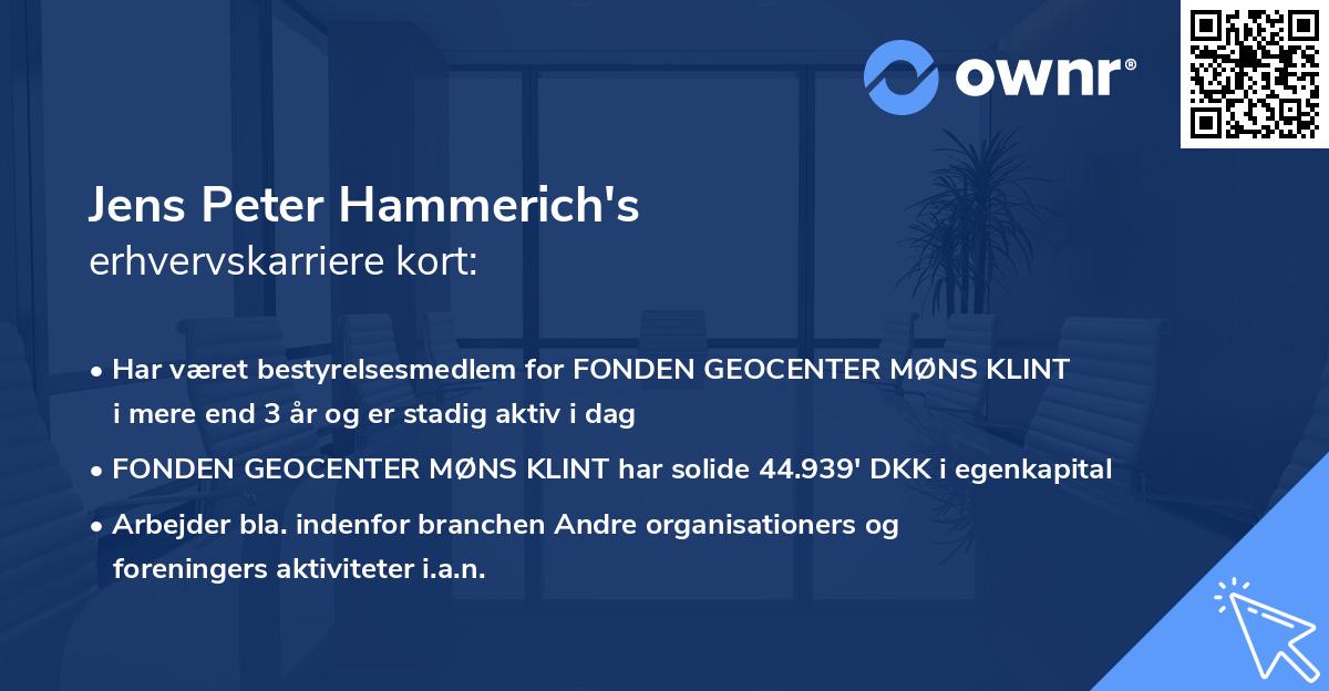 Jens Peter Hammerich's erhvervskarriere kort