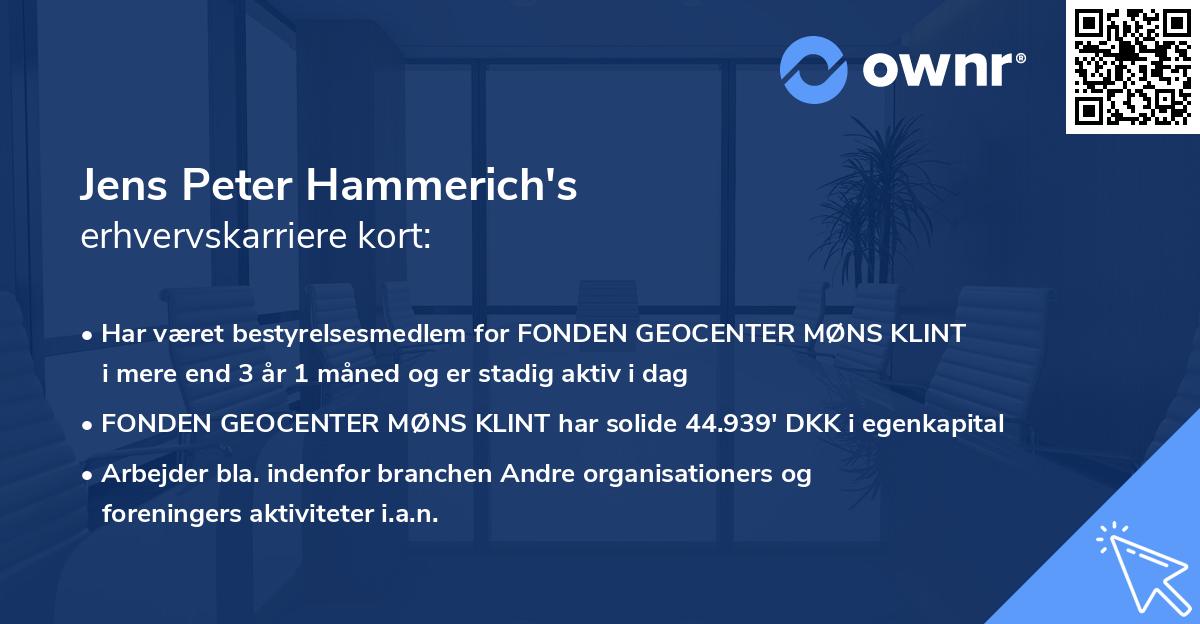 Jens Peter Hammerich's erhvervskarriere kort