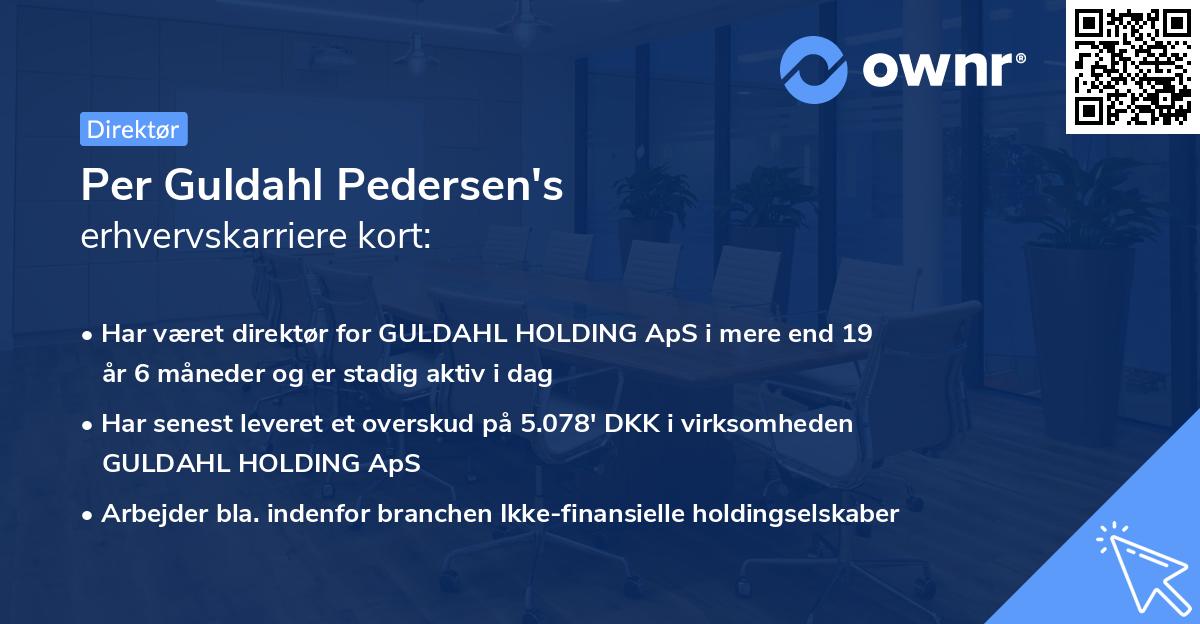 Per Guldahl Pedersen's erhvervskarriere kort