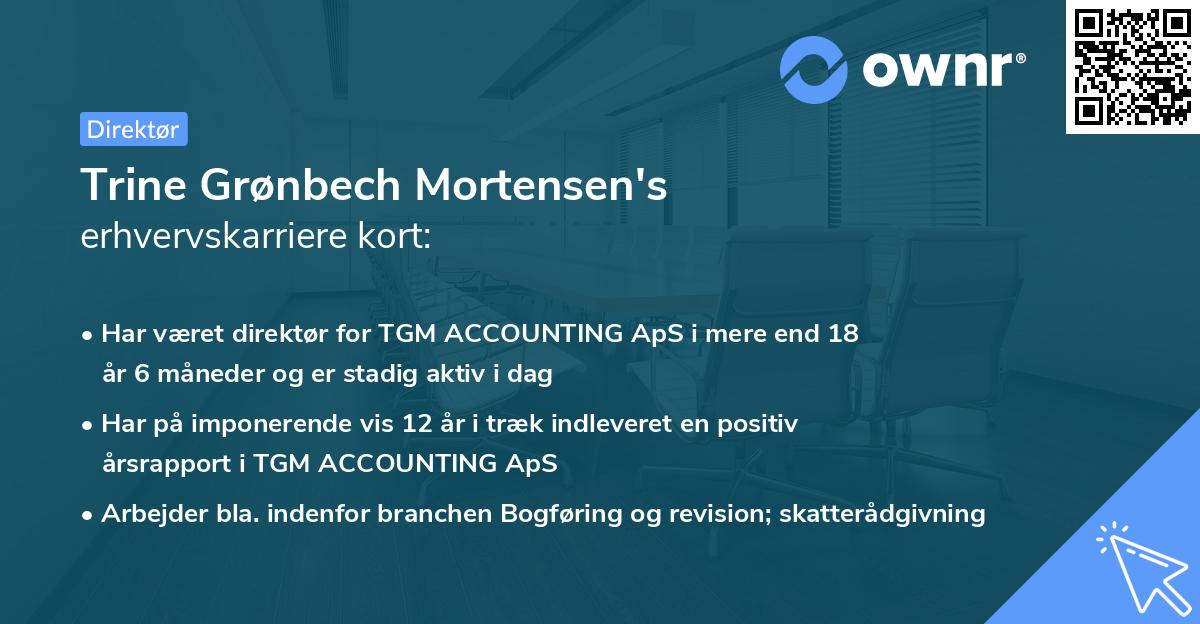 Trine Grønbech Mortensen's erhvervskarriere kort