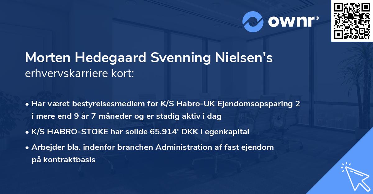 Morten Hedegaard Svenning Nielsen's erhvervskarriere kort