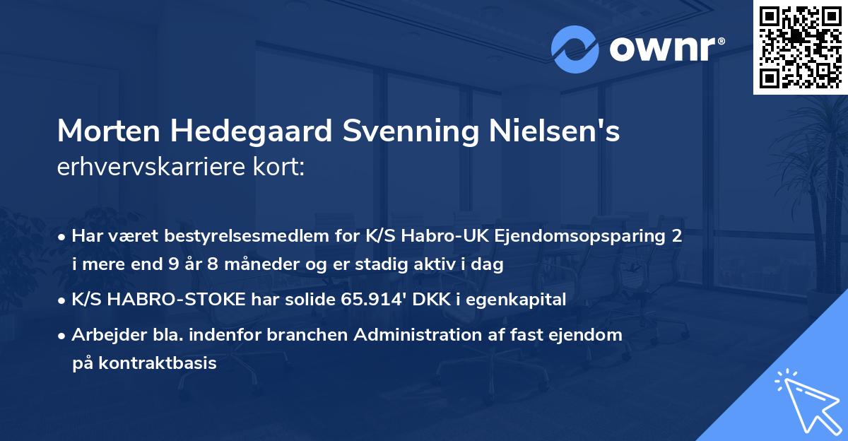 Morten Hedegaard Svenning Nielsen's erhvervskarriere kort