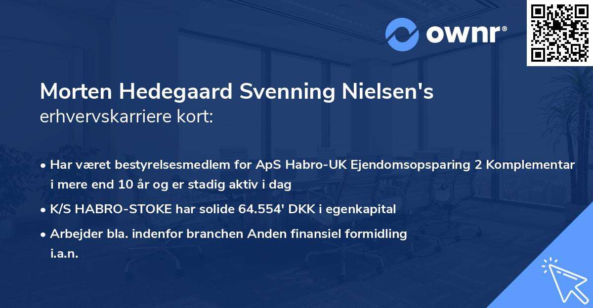 Morten Hedegaard Svenning Nielsen's erhvervskarriere kort