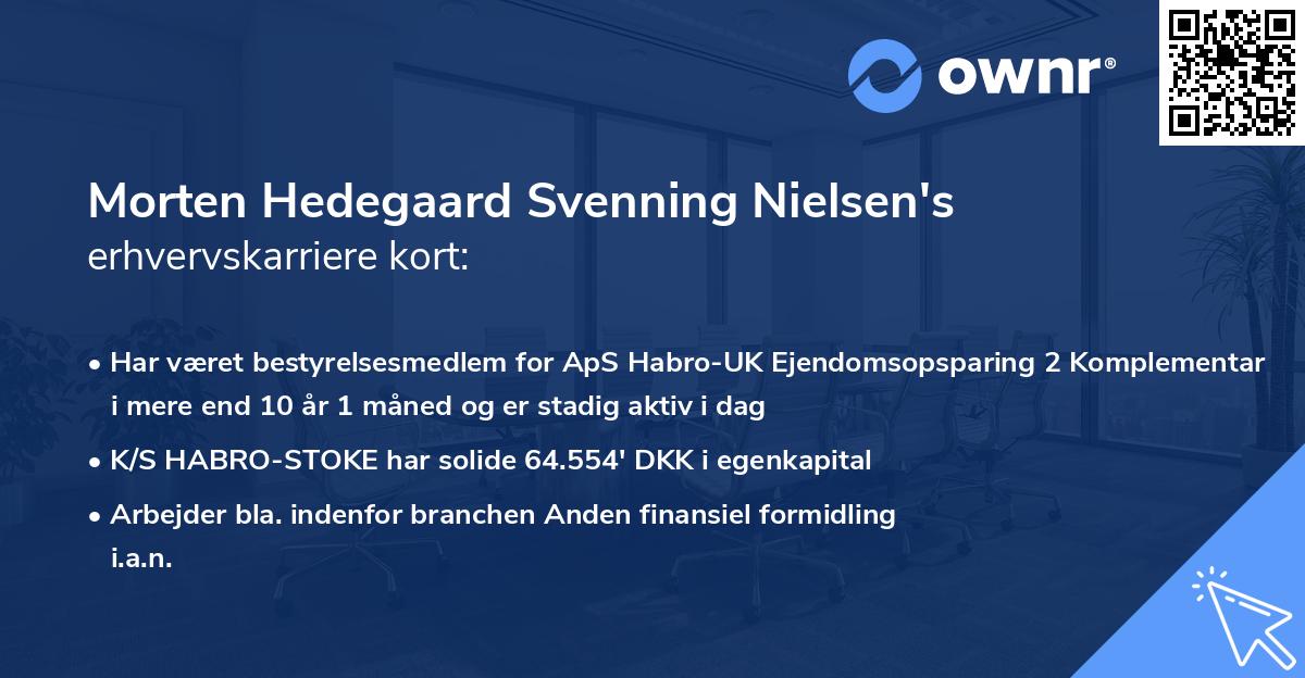 Morten Hedegaard Svenning Nielsen's erhvervskarriere kort