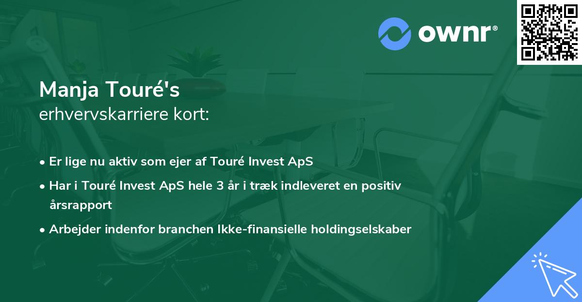Manja Touré's erhvervskarriere kort