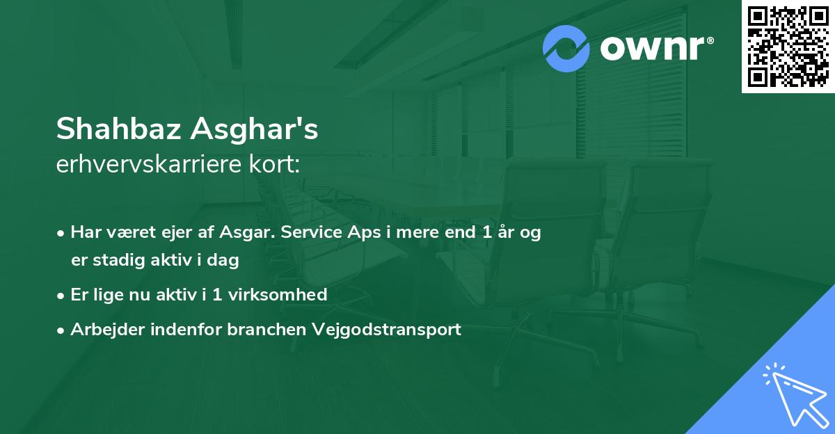 Shahbaz Asghar's erhvervskarriere kort