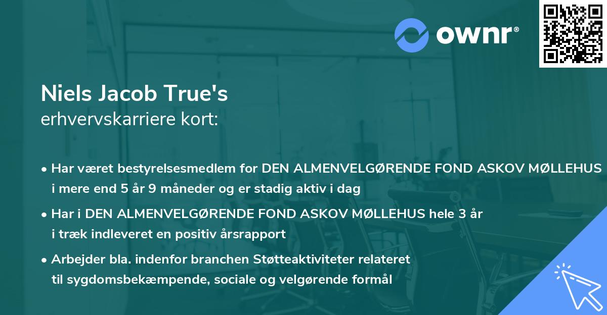 Niels Jacob True's erhvervskarriere kort