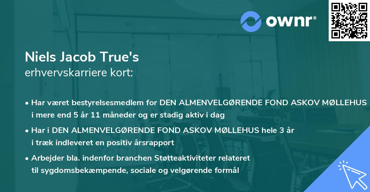 Niels Jacob True's erhvervskarriere kort