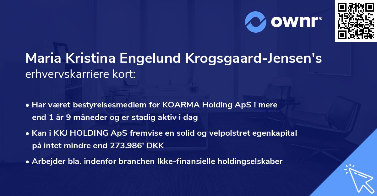 Maria Kristina Engelund Krogsgaard-Jensen's erhvervskarriere kort