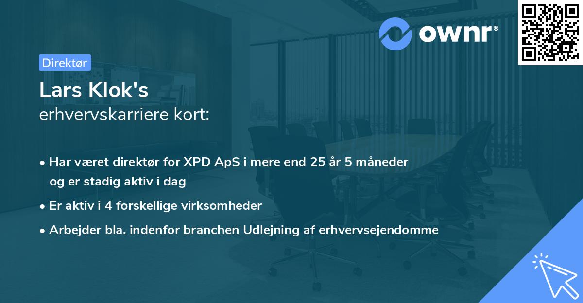 Lars Klok's erhvervskarriere kort