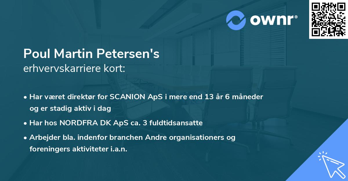 Poul Martin Petersen's erhvervskarriere kort