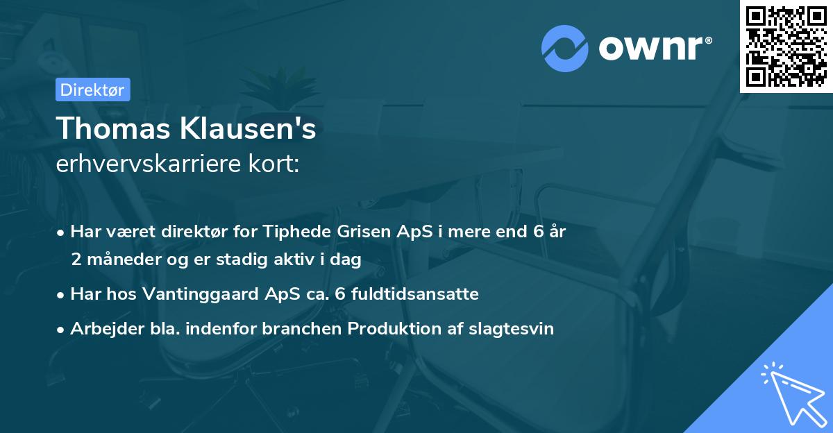 Thomas Klausen's erhvervskarriere kort