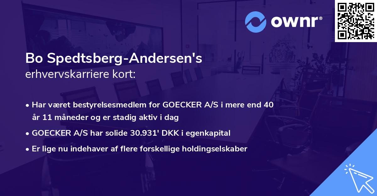 Bo Spedtsberg-Andersen's erhvervskarriere kort