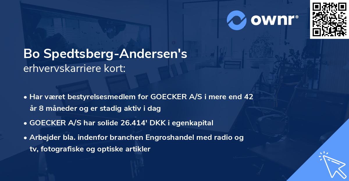 Bo Spedtsberg-Andersen's erhvervskarriere kort