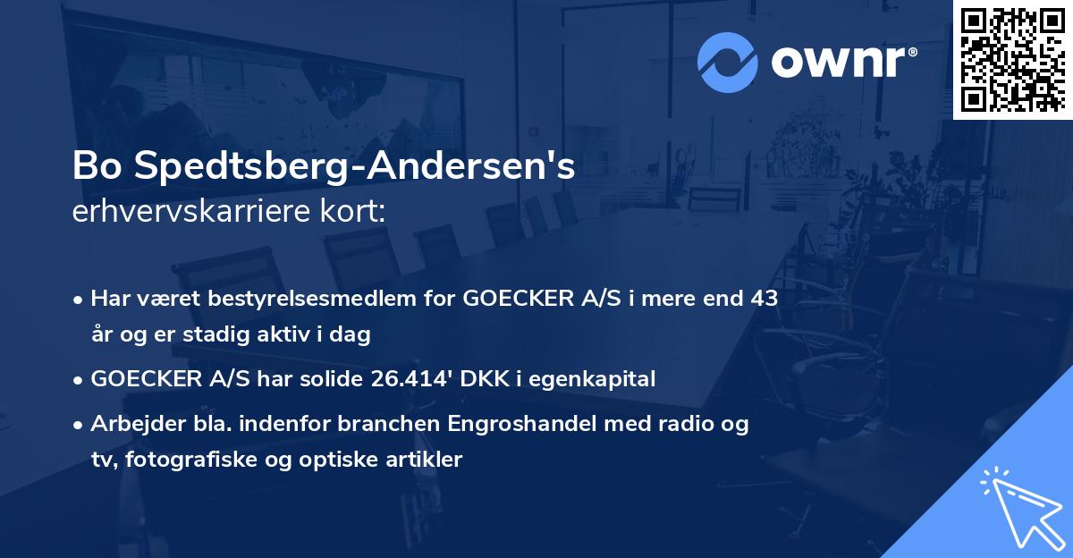 Bo Spedtsberg-Andersen's erhvervskarriere kort