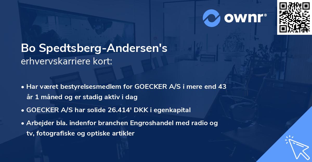 Bo Spedtsberg-Andersen's erhvervskarriere kort