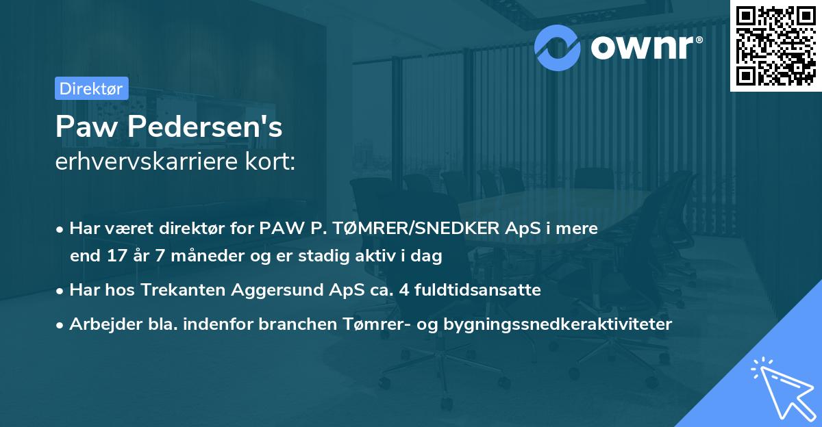Paw Pedersen's erhvervskarriere kort