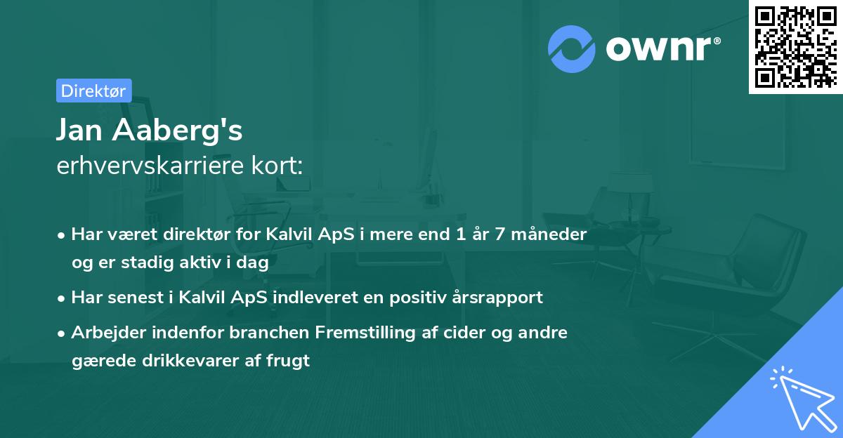 Jan Aaberg's erhvervskarriere kort