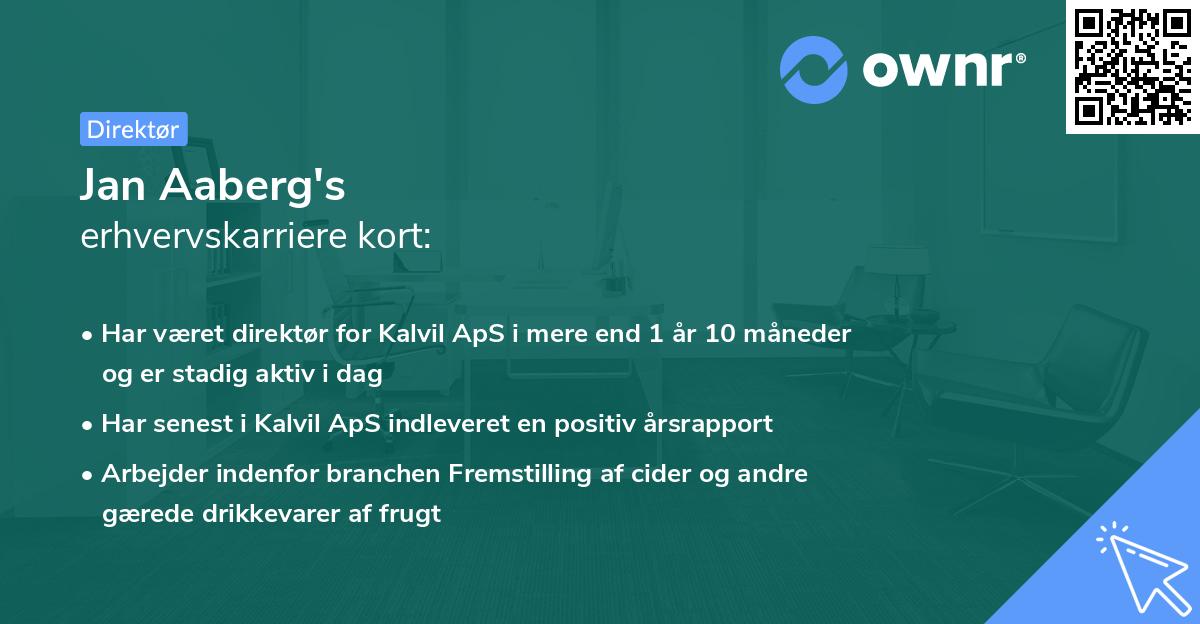 Jan Aaberg's erhvervskarriere kort
