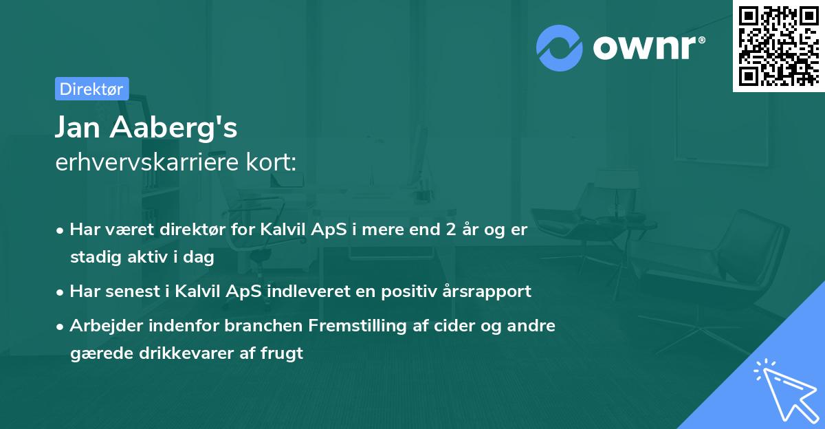 Jan Aaberg's erhvervskarriere kort