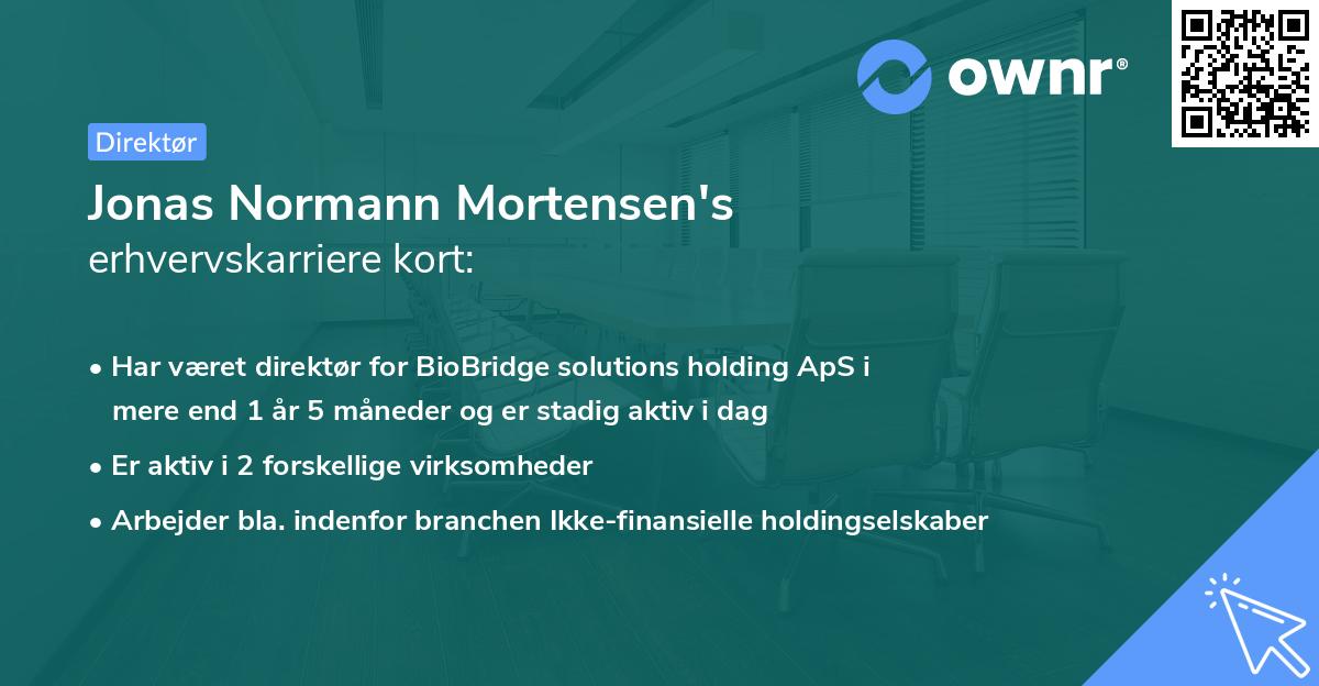Jonas Normann Mortensen's erhvervskarriere kort