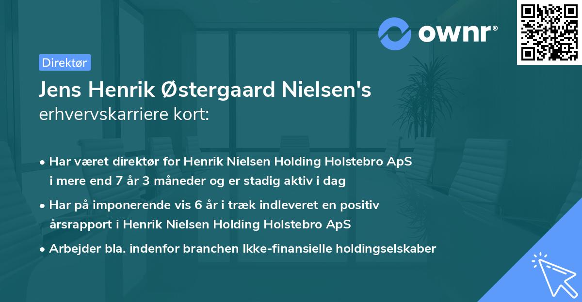 Jens Henrik Østergaard Nielsen's erhvervskarriere kort