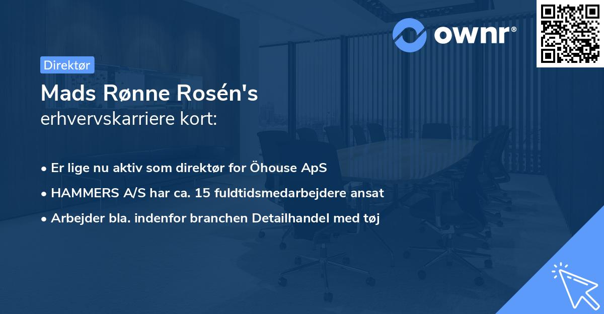 Mads Rønne Rosén's erhvervskarriere kort