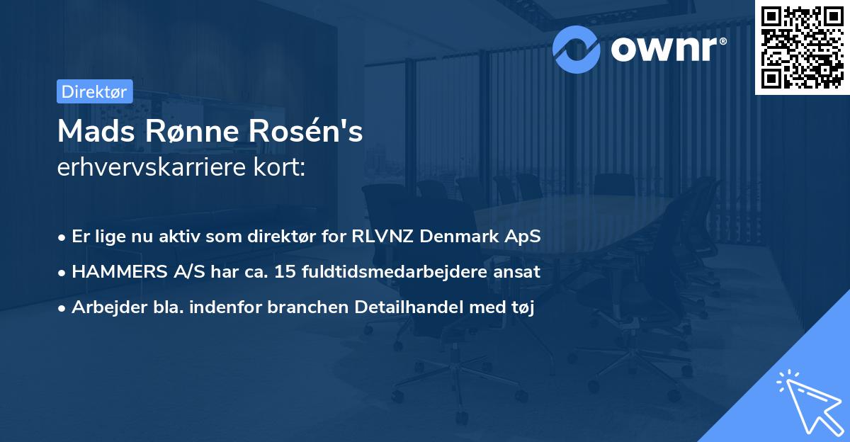 Mads Rønne Rosén's erhvervskarriere kort