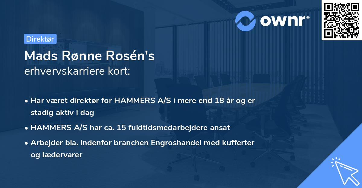 Mads Rønne Rosén's erhvervskarriere kort