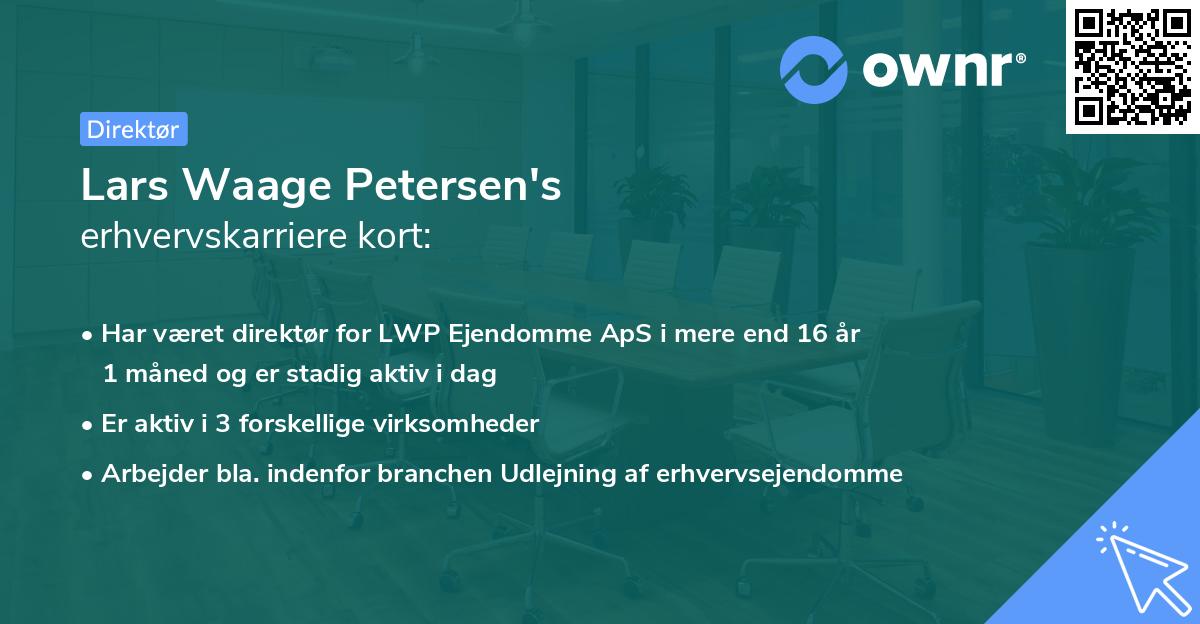 Lars Waage Petersen's erhvervskarriere kort