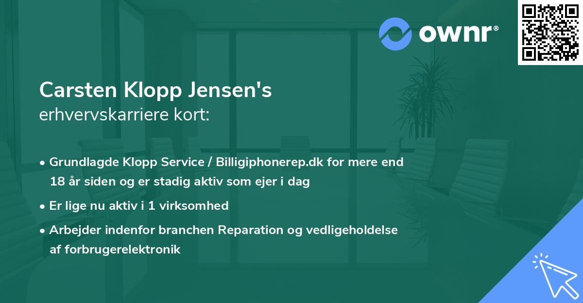 Carsten Klopp Jensen's erhvervskarriere kort