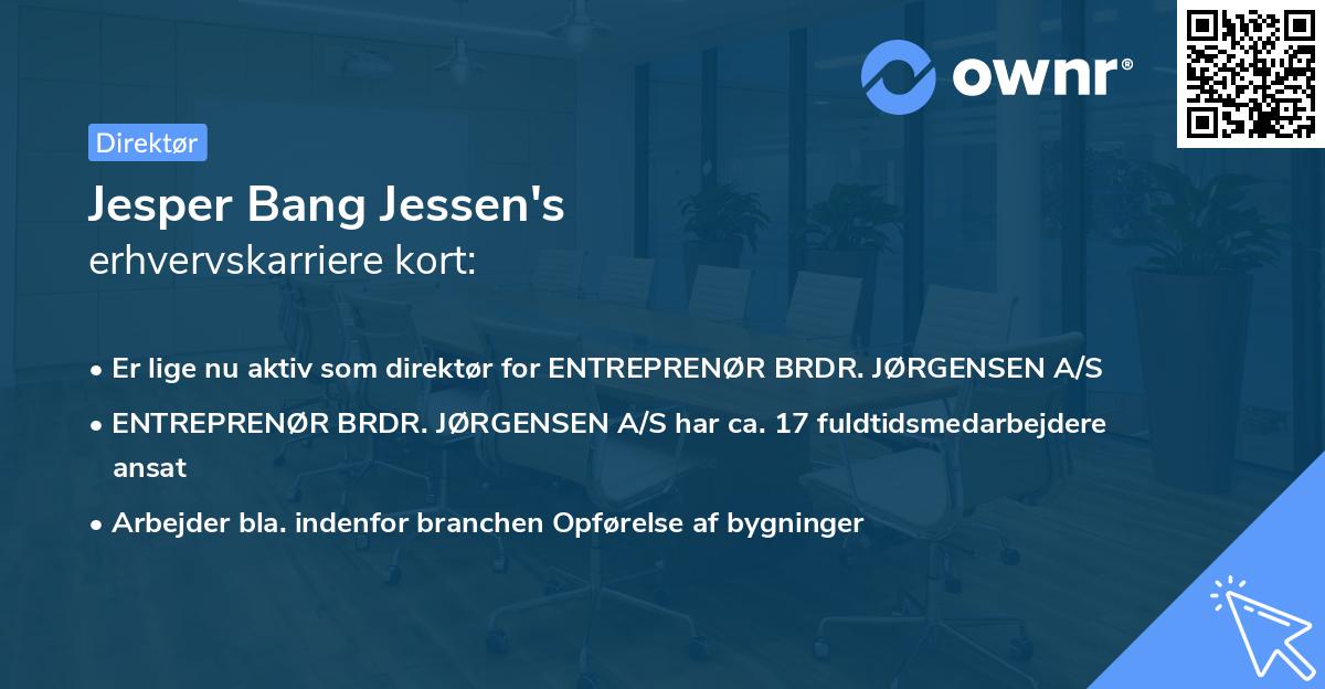 Jesper Bang Jessen's erhvervskarriere kort