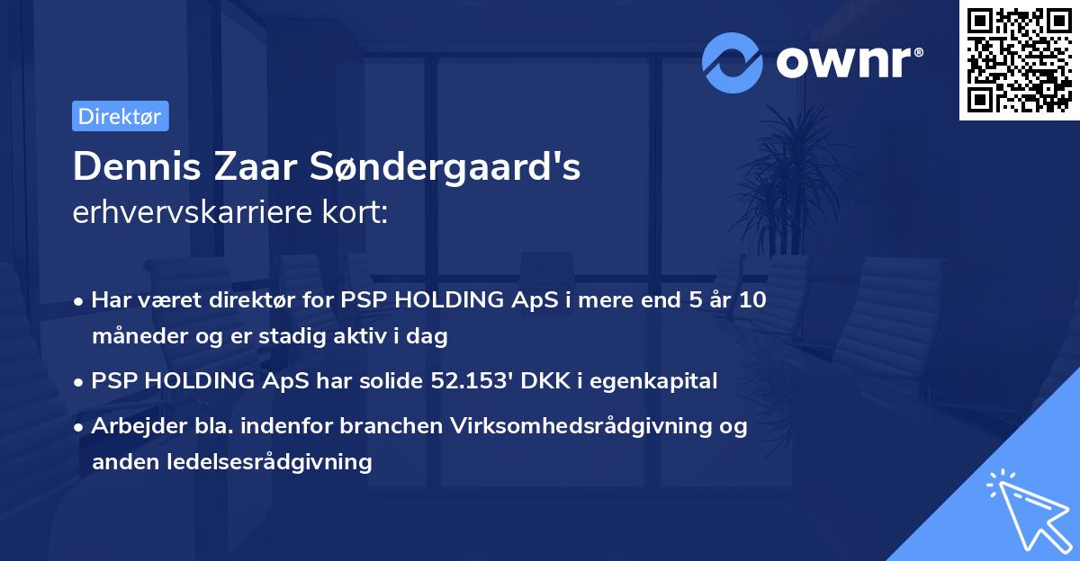 Dennis Zaar Søndergaard's erhvervskarriere kort